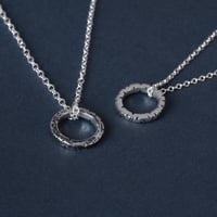 Image 2 of NOTCHED Hammered Hoop Pendant