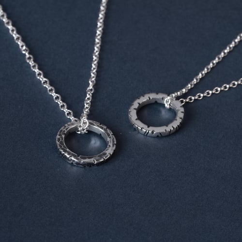 Image of NOTCHED Hammered Hoop Pendant