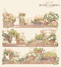 Image 3 of Bunny Garden Tote - Lined Canvas Bag