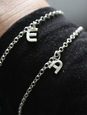 Image of Silver Bracelet - Alphabet Pendants 