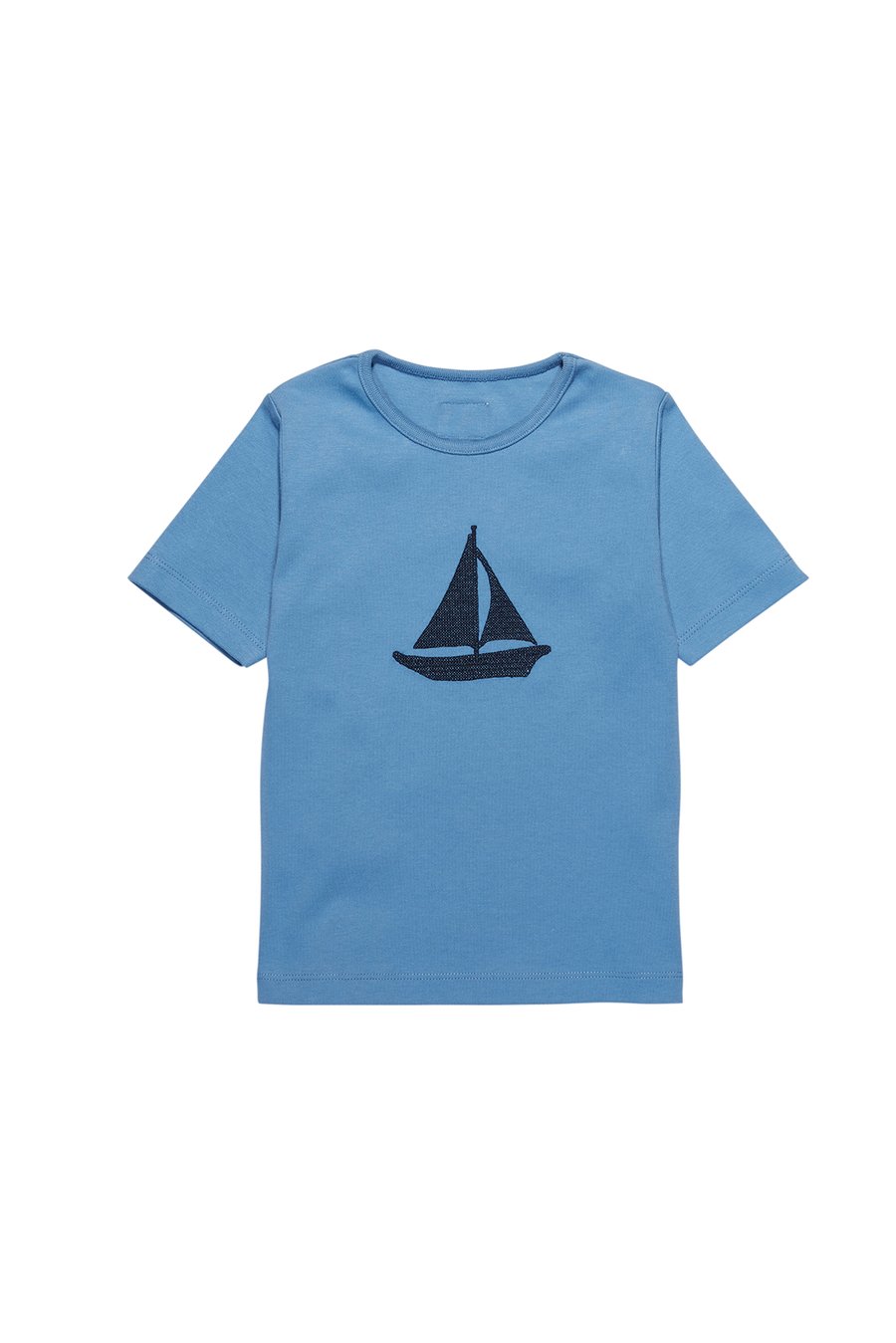 Image of T-Shirt in dunkelblau mit gesticktem Segelboot Art.315284 (C)