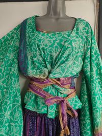 Image 3 of Kimono and cami top Set-jade and 💜 purple