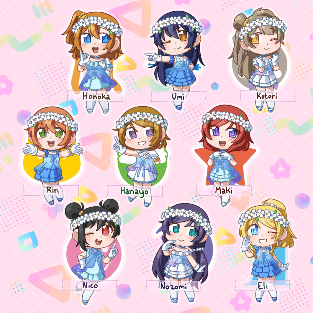 Image of Love Live!! School Idol Project! Acrylic Charms By Robin (PRE-ORDER)