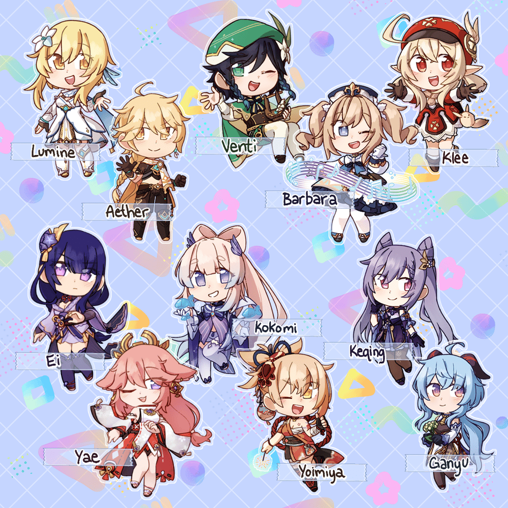 Image of Genshin Impact Acrylic Charms by Robin (PRE-ORDER)