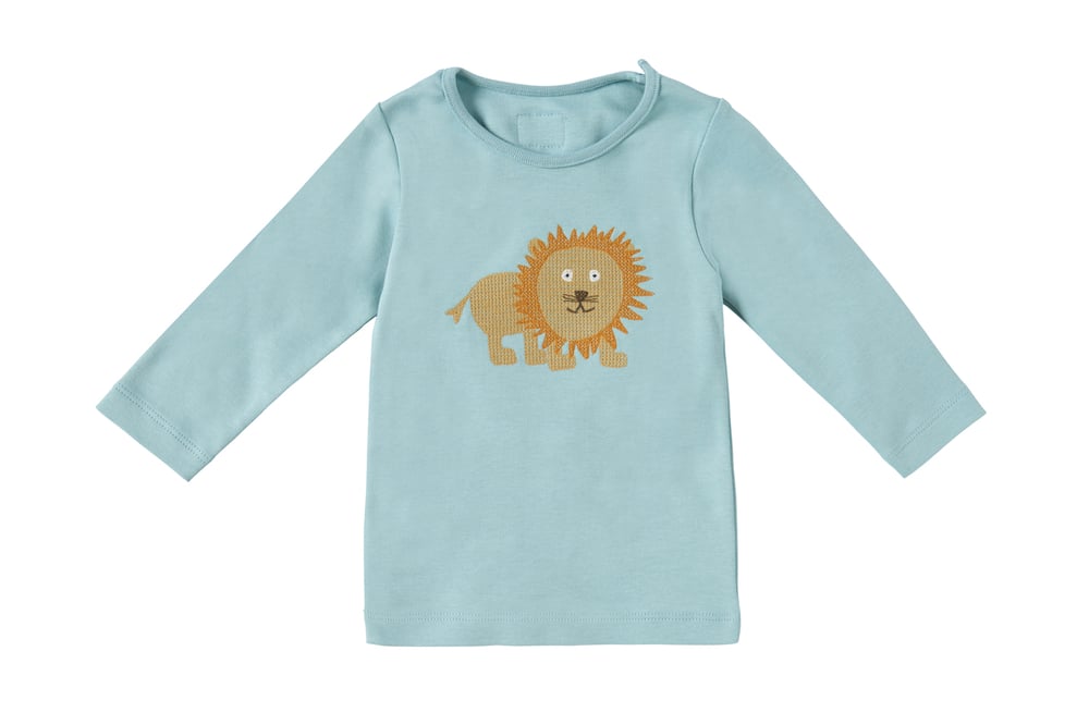 Image of Grösse 62 und 68 * T-Shirt in grün mit gesticktem Löwen Art.272016 (D)