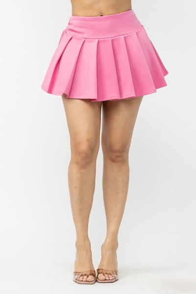 Image of 3PACK All Over Pleated Mini Skirt -pink