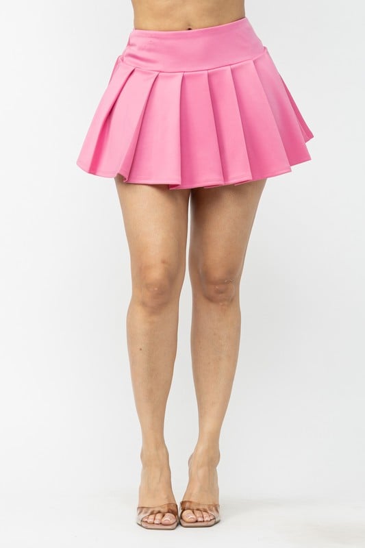 Image of 3PACK All Over Pleated Mini Skirt -pink