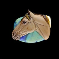 Image 1 of XL. Skylark - Dun Quarter Horse - Flamework Glass Sculpture Bead