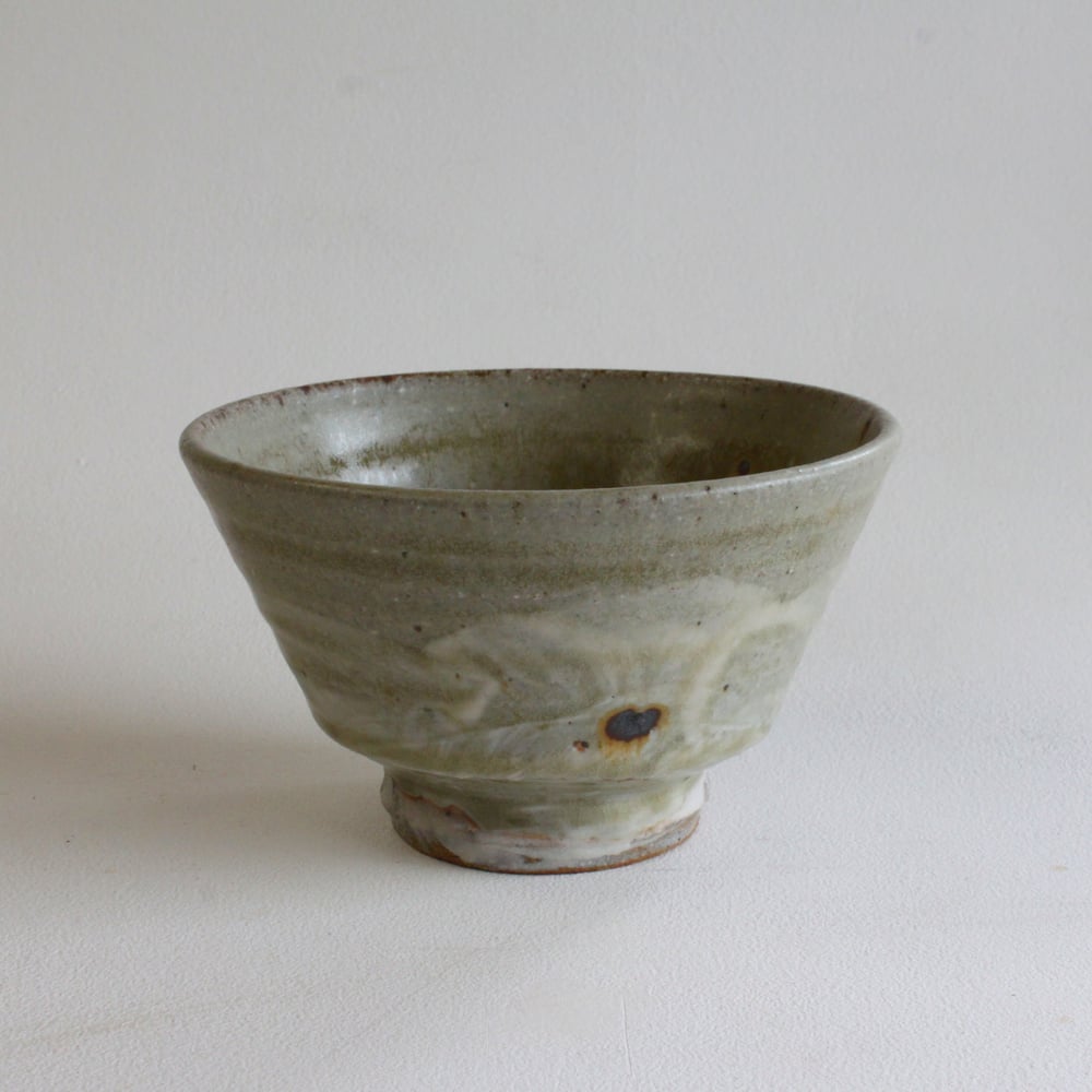 Image of brushed Slip and Ash glazed Footed Bowl