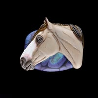 Image 1 of XL. Mist - Grulla Dun Quarter Horse - Flamework Glass Sculpture Bead