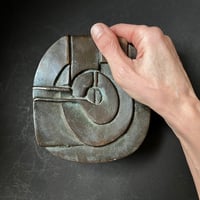 Image 2 of Bronze Push-Pull Handle with Abstract Pattern European 20th Century