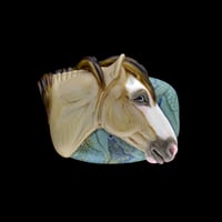 Image 1 of XL. Tenaya - Dunskin Mustang Mare- Flamework Glass Sculpture Bead