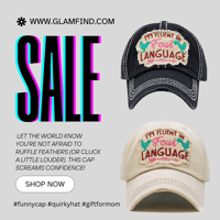 Funny Baseball Cap for Women, Embroidered Fluent in Foul/Fowl Language Quirky Ball Cap for Mom