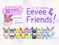 Image of Eevee & Eeveelutions Mini Vinyl Sticker Flake Pack