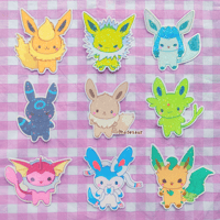 Image of Shiny Eevee & Eeveelutions Glossy Vinyl Stickers