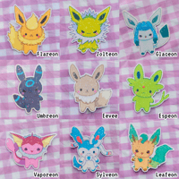 Image of Shiny Eevee & Eeveelutions Glossy Vinyl Stickers