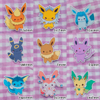 Image of Eevee & Eeveelutions Glossy Vinyl Stickers