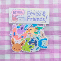 Image of Eevee & Eeveelutions Mini Vinyl Sticker Flake Pack
