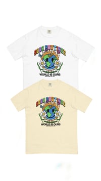Image 1 of "World is Ours" Unisex garment-dyed heavyweight t-shirt