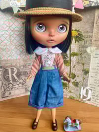 Image 3 of Nineteen zero six Blythe doll cropped trouser in denim