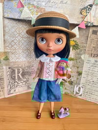 Image 4 of Nineteen zero six Blythe doll cropped trouser in denim