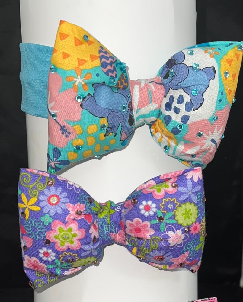 Image of PUFFIE BOW/Purple Garden Headband 