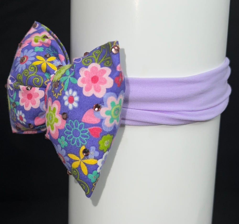 Image of PUFFIE BOW/Purple Garden Headband 