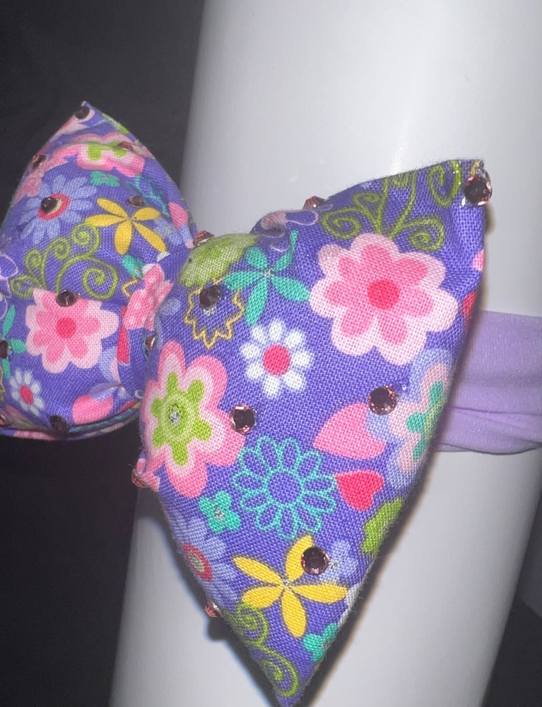 Image of PUFFIE BOW/Purple Garden Headband 