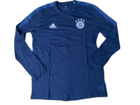 Image 1 of adidas Bayern Munich Long Sleeve Retro T-Shirt Navy Size Large