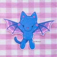 Image of Bat Kitty Glitter Stardust Vinyl Waterproof Sticker