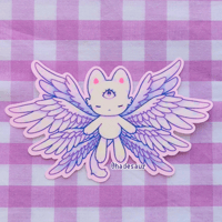 Image of Biblically Accurate Angel Kitty Glitter Stardust Waterproof Sticker
