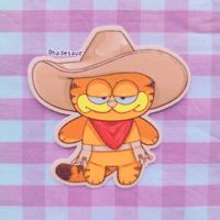 Image of Garfield Cowboy Waterproof Vinyl Sticker