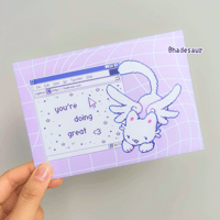 Image of you're doing great <3 Angel Kitty Postcard Mini Art Print