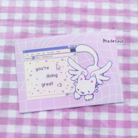 Image of you're doing great <3 Angel Kitty Postcard Mini Art Print