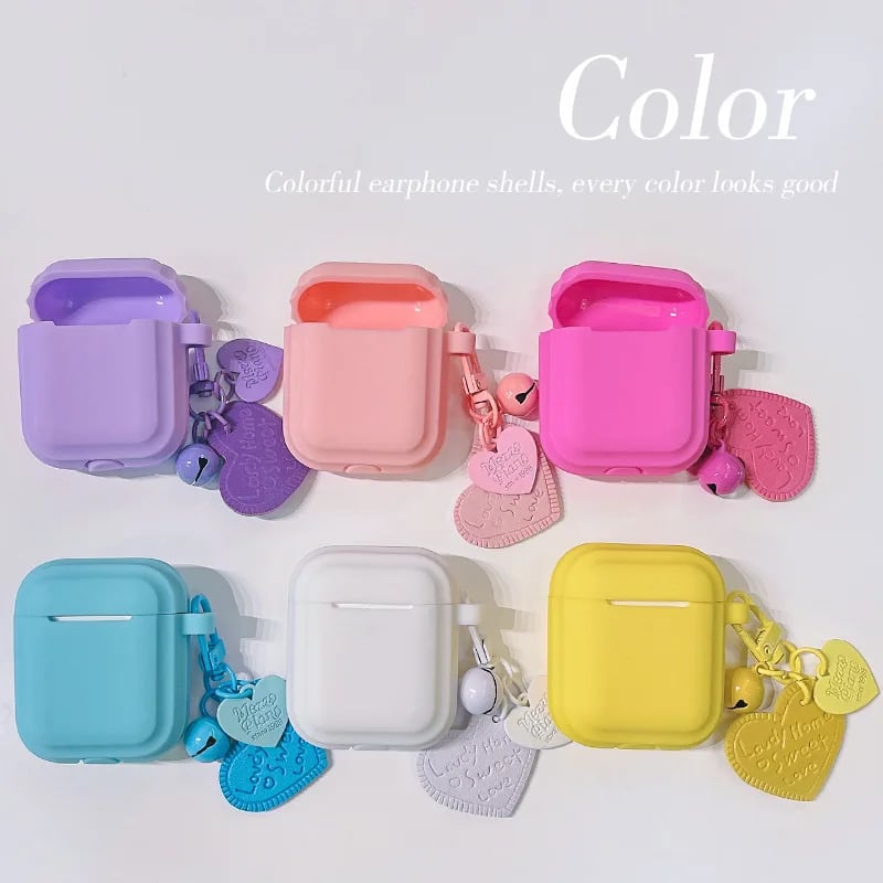 Love Pendant Waterproof Earphone Case For AirPods 1 2 3 Pro Wireless Headphone Cover Transparent 