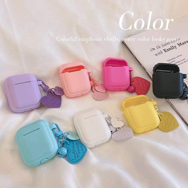Love Pendant Waterproof Earphone Case For AirPods 1 2 3 Pro Wireless Headphone Cover Transparent 