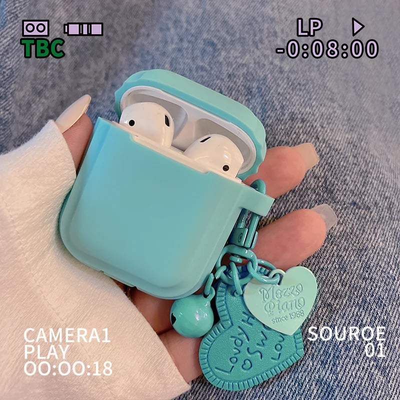 Love Pendant Waterproof Earphone Case For AirPods 1 2 3 Pro Wireless Headphone Cover Transparent 
