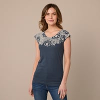 Image 2 of DenimFloral Bamboo T