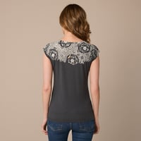 Image 2 of GreyFloral Bamboo T