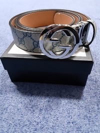 Image 1 of Gucci Belt Blue/Grey