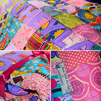 Image 1 of African Fabric Detail Patchwork Blanket
