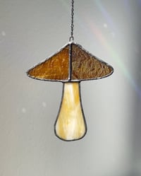 Image 1 of Stained Glass Mushroom – Brown / Iridescent #2 (Small)