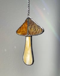 Image 2 of Stained Glass Mushroom – Brown / Iridescent #2 (Small)