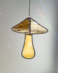 Image 3 of Stained Glass Mushroom – Brown / Iridescent #2 (Small)