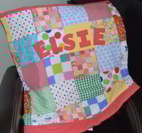 Image 2 of Classic Red Patchwork Baby Blanket 