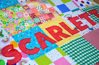 Image 3 of Classic Red Patchwork Baby Blanket 