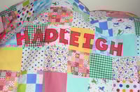 Image 4 of Classic Red Patchwork Baby Blanket 