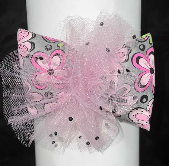 Image of PUFFIE BOW/Pink Ebony Headband 