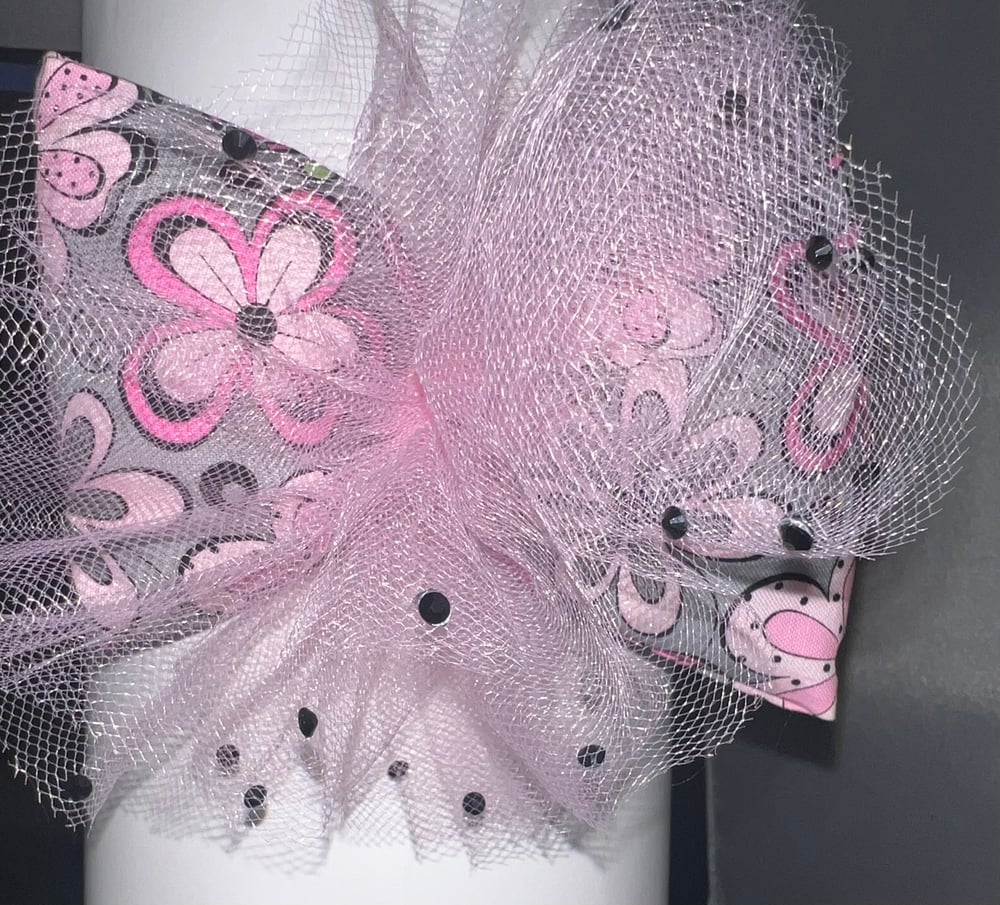 Image of PUFFIE BOW/Pink Ebony Headband 