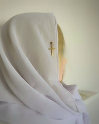 Image 4 of Holy Cross Veil  (White)